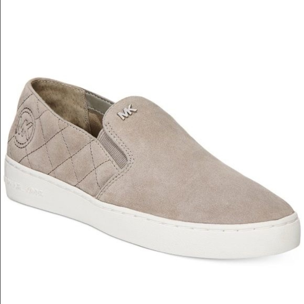 Michael Kors Keaton Grey Suede Quilted Slip-On Sneaker